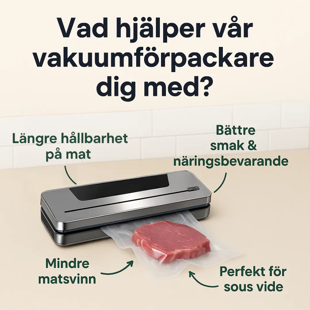 Kraftfull vakuumförpackare för mat – förlänger hållbarheten upp till 10×