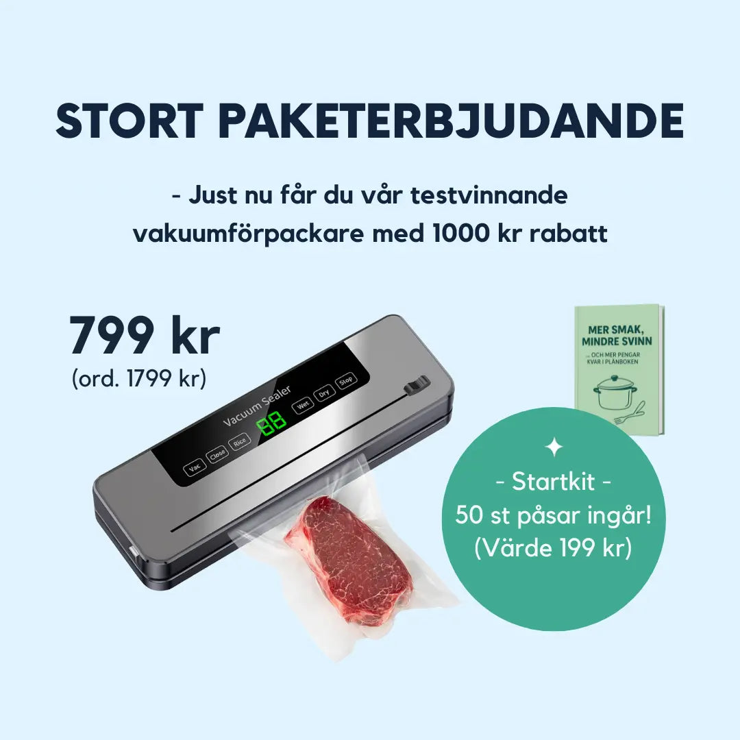 Kraftfull vakuumförpackare för mat – förlänger hållbarheten upp till 10×