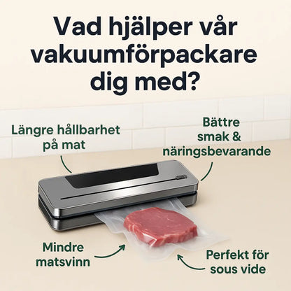 Kraftfull vakuumförpackare för mat – förlänger hållbarheten upp till 10×